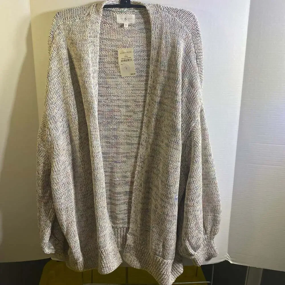 Lou & Grey Rainbow Open Cardigan Sz XL NWT MSRP $90